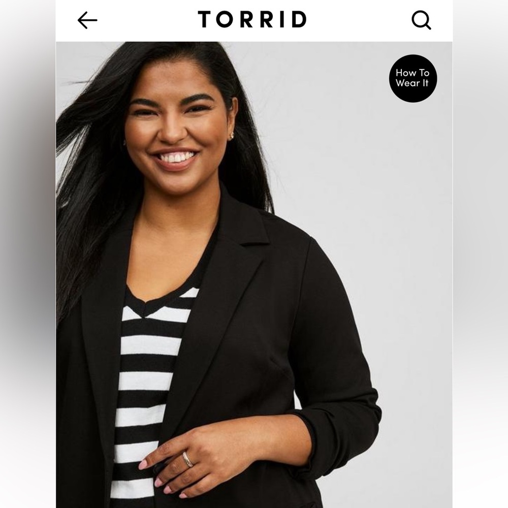 Torrid Lightweight Ponte Longline Blazer